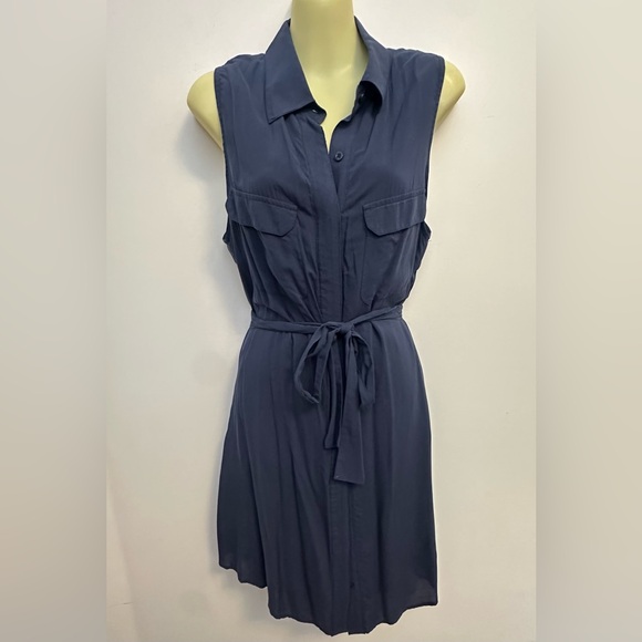 BCBGeneration Stormy Sky Button Front Sleeveless Dress - Picture 1 of 8